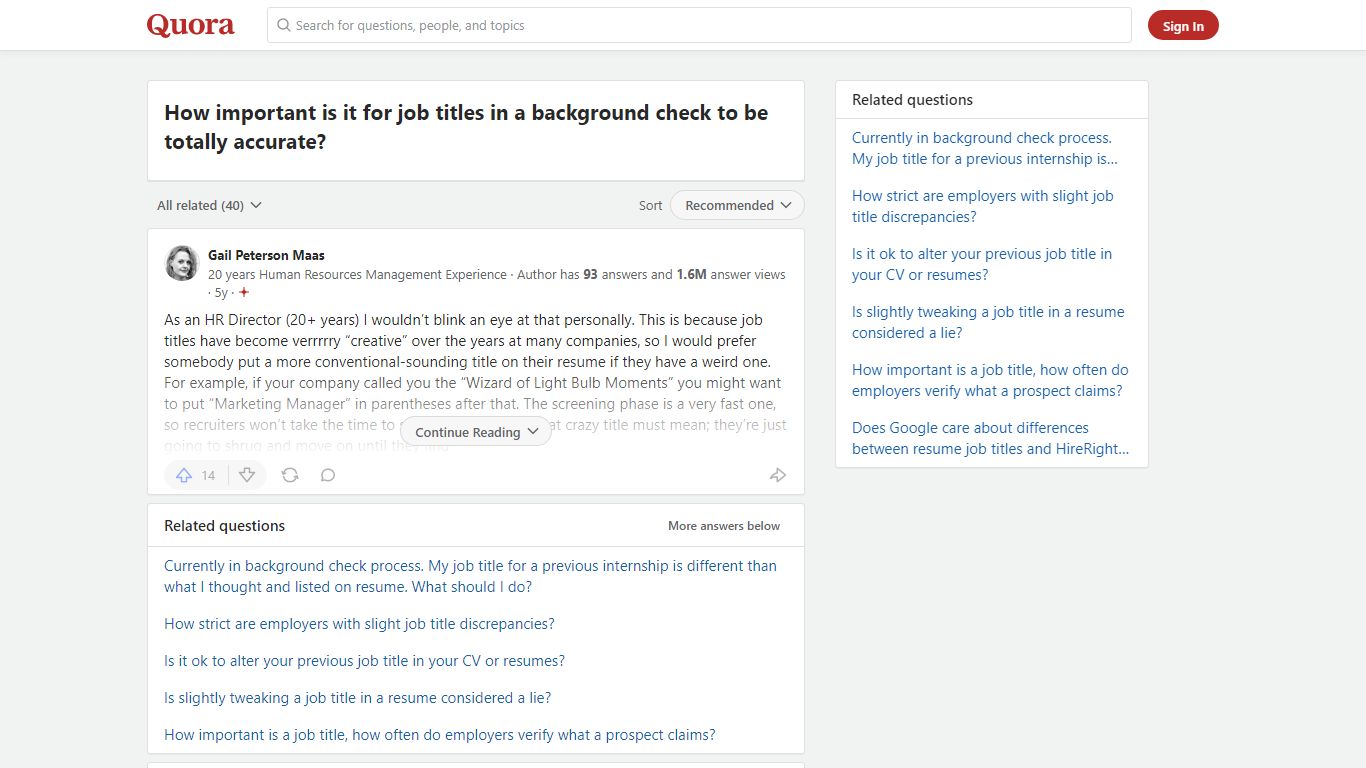 How important is it for job titles in a background check to be ... - Quora
